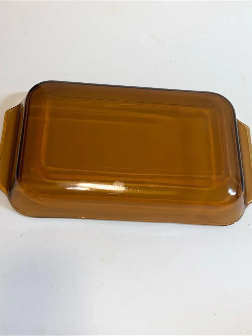 Anchor Hiking Vintage Amber Glass Bakeware with Embossed Marking